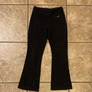 Nike Girls Black Cotton Blend Flare Pants